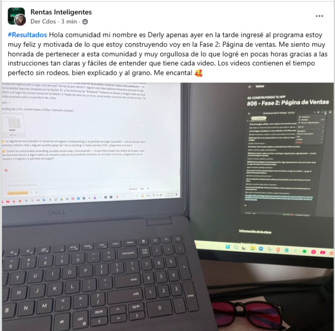 Estudiante avanzando en las primeras fases del programa